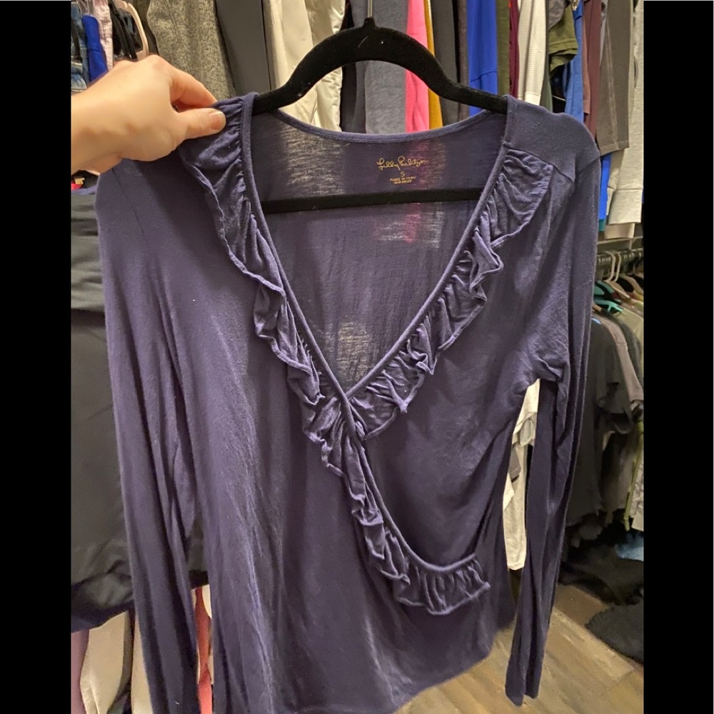 Lilly Pulitzer blouse. Navy blue.